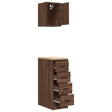 Garage Cabinets 2 pcs Brown Oak | Durable & Versatile Storage