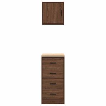 Garage Cabinets 2 pcs Brown Oak Engineered Wood | Hipo Market