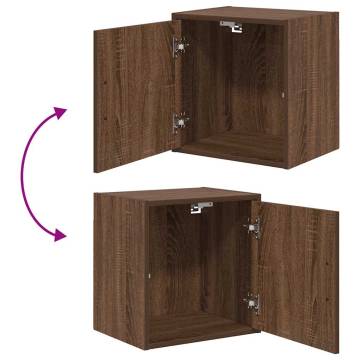 Garage Cabinets 2 pcs Brown Oak Engineered Wood | Hipo Market