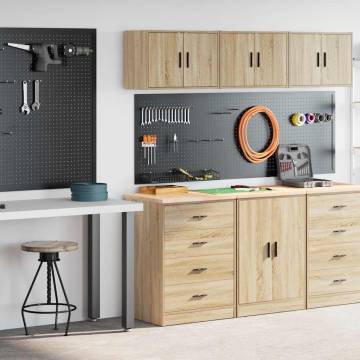 Garage Cabinets 2 pcs Sonoma Oak | Durable & Organised Storage