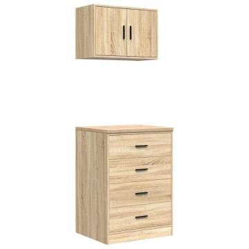 Garage Cabinets 2 pcs Sonoma Oak | Durable & Organised Storage