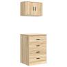 Garage Cabinets 2 pcs Sonoma Oak | Durable & Organised Storage