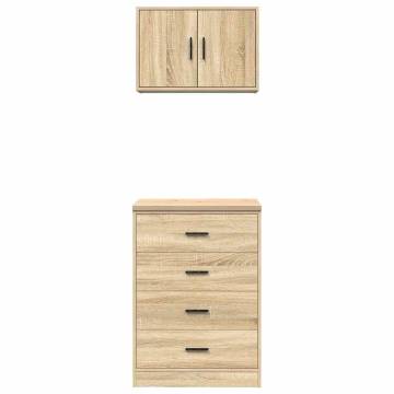 Garage Cabinets 2 pcs Sonoma Oak | Durable & Organised Storage