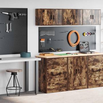 Garage Cabinets 2 pcs Smoked Oak - Organize Your Space