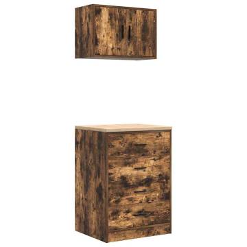 Garage Cabinets 2 pcs Smoked Oak - Organize Your Space