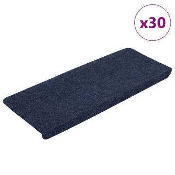 Self-Adhesive Stair Mats - 30 pcs Blue | Hipomarket UK