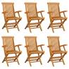 Folding Garden Chairs 6 pcs Solid Teak Wood Quantity in Package 6 Number of 1 