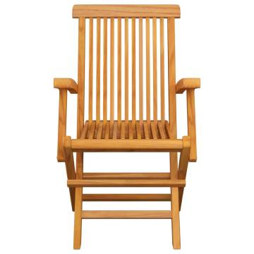 Folding Garden Chairs Set - 6 pcs Solid Teak Wood | HipoMarket