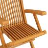 Folding Garden Chairs Set - 6 pcs Solid Teak Wood | HipoMarket