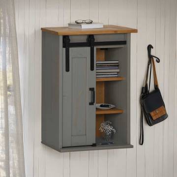 Hanging Cabinet HALDEN with Sliding Door - Grey Pine 49x22.5x70 cm