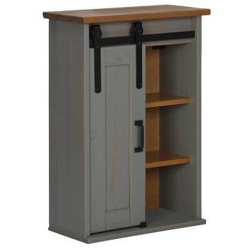 Hanging Cabinet HALDEN with Sliding Door - Grey Pine 49x22.5x70 cm