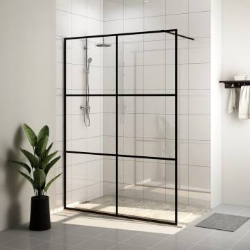 Walk-in Shower Wall with Clear Glass 140x195 cm - Black