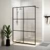 Walk-in Shower Wall with Clear ESG Glass 140x195 cm Black Colour black Size 140 x 195 cm Model transparent 