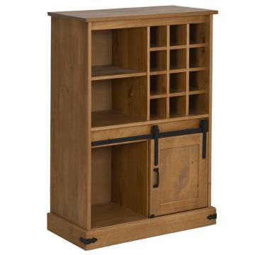 Wine Cabinet HALDEN - Sliding Door Pine with Wine Racks