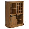 Wine Cabinet HALDEN - Sliding Door Pine with Wine Racks