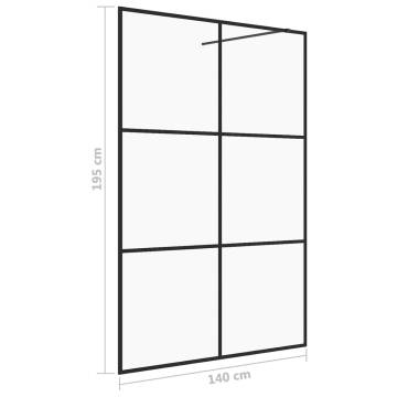 Walk-in Shower Wall with Clear Glass 140x195 cm - Black