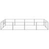 Dog Kennel Silver 8 m² Steel - Durable Outdoor Cage