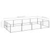 Dog Kennel Silver 8 m² Steel - Durable Outdoor Cage