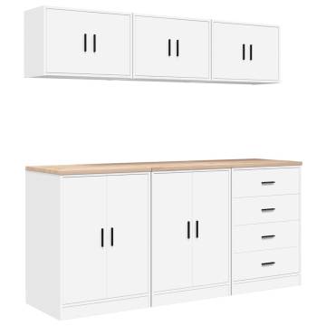 6 Pcs White Garage Cabinets - Organise Your DIY Tools