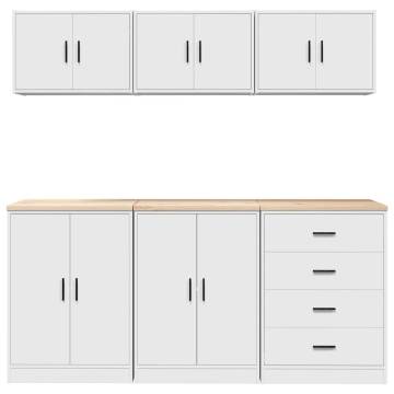 6 Pcs White Garage Cabinets - Organise Your DIY Tools