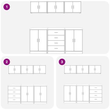 6 Pcs White Garage Cabinets - Organise Your DIY Tools