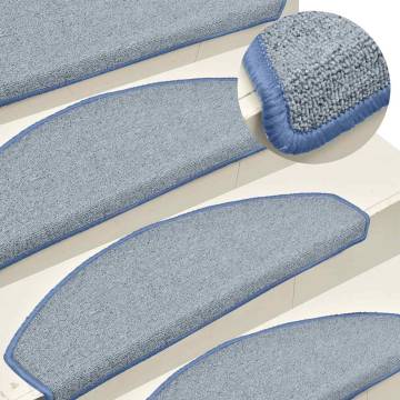 Stair Mats 30 pcs - Light Grey & Blue | 65x24x4 cm