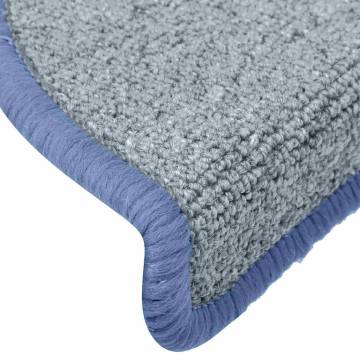 Stair Mats 30 pcs - Light Grey & Blue | 65x24x4 cm