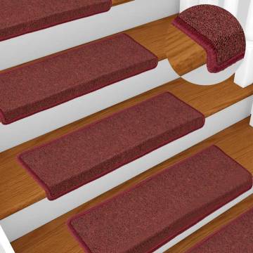 Stair Mats 30 pcs Matte Red - Non-Slip & Washable | Hipo Market