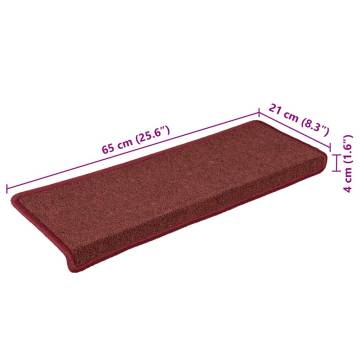 Stair Mats 30 pcs Matte Red - Non-Slip & Washable | Hipo Market