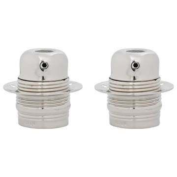 Satin Nickel E27 Lamp Holders - 2 pcs for Stylish Lighting