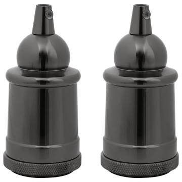 Lamp Holders 2 pcs Glossy Black E27 - Stylish Lighting Solution