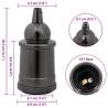 Lamp Holders 2 pcs Glossy Black E27 - Stylish Lighting Solution