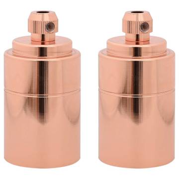 Rose Gold E27 Lamp Holders - Stylish 2 pcs Set | Hipomarket