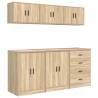 Garage Cabinets 6 pcs Sonoma Oak Engineered Wood | Hipomarket