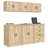 Garage Cabinets 6 pcs Sonoma Oak Engineered Wood | Hipomarket