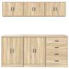 Garage Cabinets 6 pcs Sonoma Oak Engineered Wood | Hipomarket