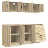 Garage Cabinets 6 pcs Sonoma Oak Engineered Wood | Hipomarket