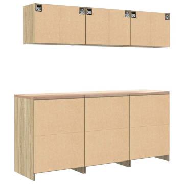 Garage Cabinets 6 pcs Sonoma Oak Engineered Wood | Hipomarket