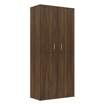 Elegant Brown Oak Shoe Cabinet – 80x39x178 cm | HipoMarket