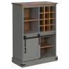 Wine Cabinet HALDEN - Grey Pine with Sliding Door & Racks