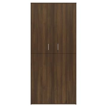 Elegant Brown Oak Shoe Cabinet – 80x39x178 cm | HipoMarket