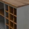 Wine Cabinet HALDEN - Grey Pine with Sliding Door & Racks