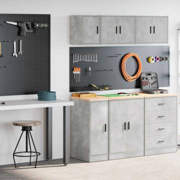 Garage Cabinets 2 pcs Concrete Grey | Durable Storage Solution