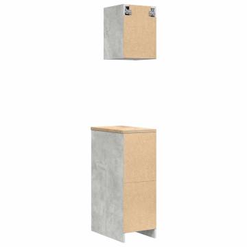 Garage Cabinets 2 pcs Concrete Grey | Durable Storage Solution