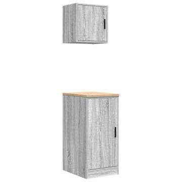 Garage Cabinets 2 pcs Grey Sonoma Engineered Wood | Hipo Market