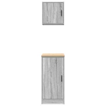 Garage Cabinets 2 pcs Grey Sonoma Engineered Wood | Hipo Market