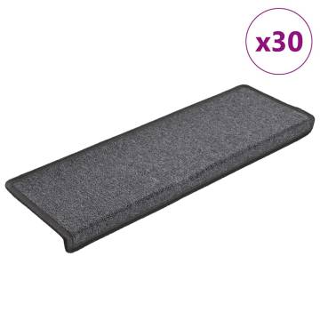 Stair Mats 30 pcs - Dark Grey | Non-Slip & Washable