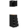 Garage Cabinets 2 pcs - Black Engineered Wood | Hipo Market