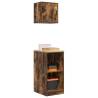 Garage Cabinets (2 pcs) - Smoked Oak Engineered Wood Storage