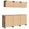 6 pcs Old Wood Garage Cabinets - Durable & Spacious Storage